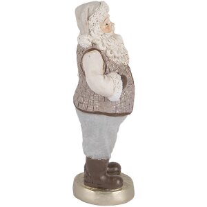 Clayre & Eef Święty Mikołaj 8x6x15 cm Beżowo-Szary