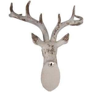 Clayre & Eef 6PR5522 Dekoracja Ścienna Jeleń 33x16x37 cm