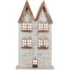 Clayre & Eef 6Y5811 Świecznik Domki 30x13x54 cm Szary