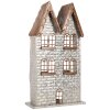 Clayre & Eef 6Y5811 Świecznik Domki 30x13x54 cm Szary