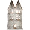 Clayre & Eef 6Y5811 Świecznik Domki 30x13x54 cm Szary