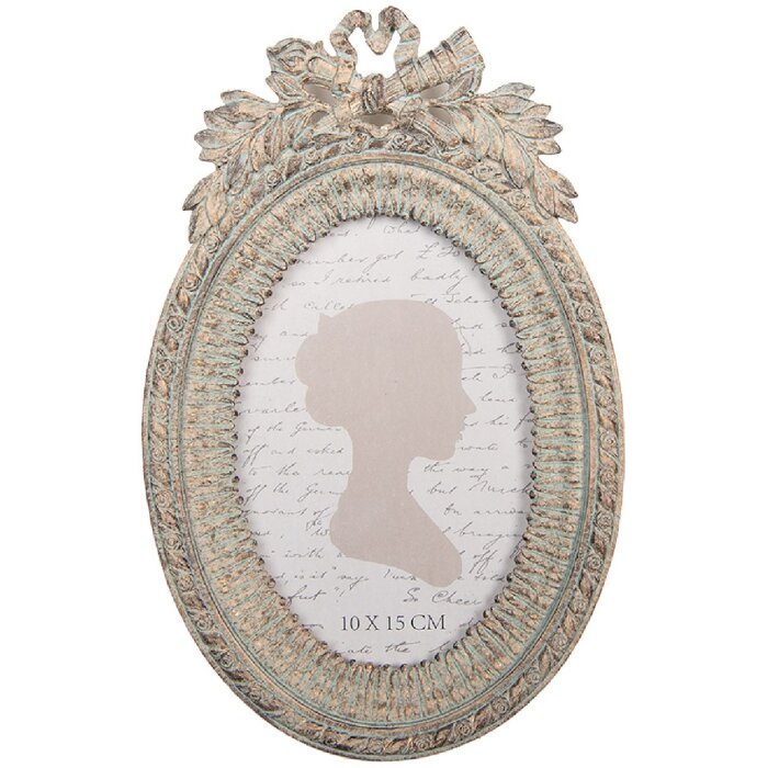Clayre & Eef Ramka na zdjęcia 15x3x23 cm Beżowo-Zielona 10x15 cm