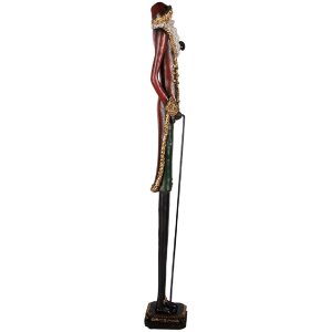 Clayre & Eef Dekoracja Święty Mikołaj 9x7x60 cm Czerwono-Zielona