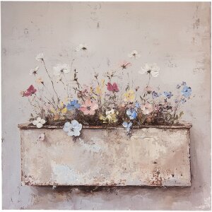 Clayre & Eef 66265 Dekoracja Ścienna 36x3x36 cm Beżowo-Różowa