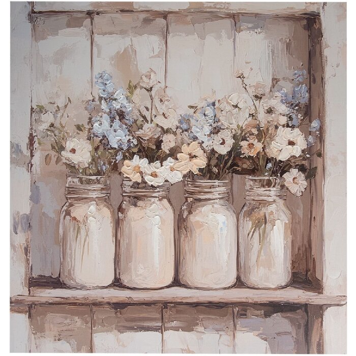 Clayre & Eef 66266 Dekoracja ścienna 51x3x51 cm Beżowo-Różowa