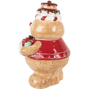 Clayre & Eef Słoik na zapasy z pokrywką 17x14x24 cm brązowo-czerwony
