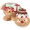 Clayre & Eef Słoik na zapasy z pokrywką 17x14x24 cm brązowo-czerwony