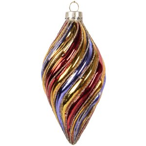 Clayre & Eef Bombka choinkowa wielobarwna 6x13 cm