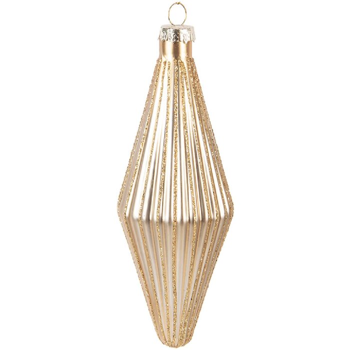 Clayre & Eef 6GL5113 Złota Bombka Choinkowa Ø 5x15 cm