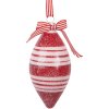 Clayre & Eef 6GL5181 Bombka choinkowa czerwono-biała 6x13 cm