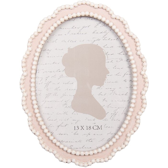 Clayre & Eef 2F1303 Ramka na zdjęcia 16x20 cm Różowo-Biała