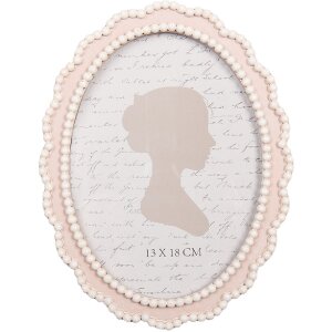 Clayre & Eef 2F1303 Ramka na zdjęcia 16x20 cm Różowo-Biała