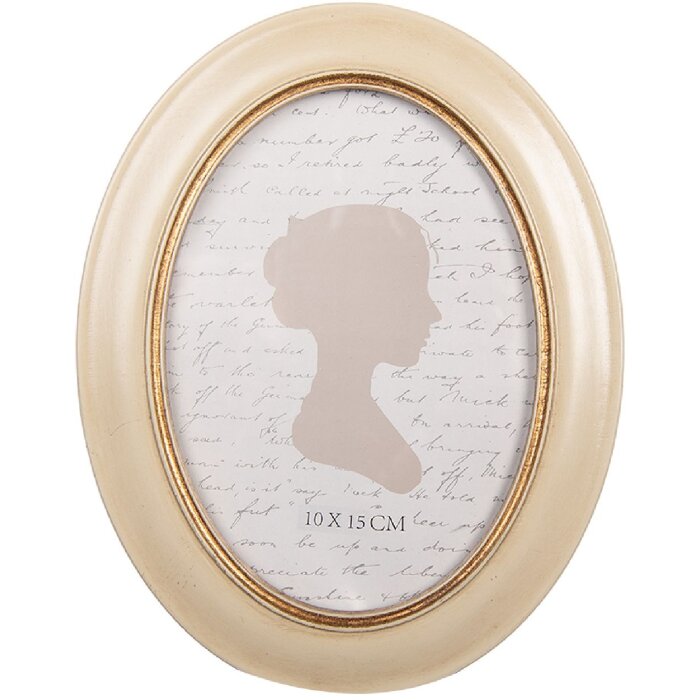 Clayre & Eef Ramka na zdjęcia 15x20 cm Beżowo-złota 10x15 cm