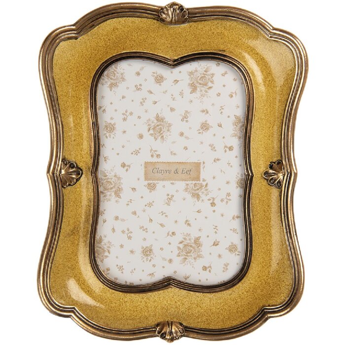 Clayre & Eef 2F1346 Ramka na zdjęcia 17x3x21 cm, złoto-brązowa