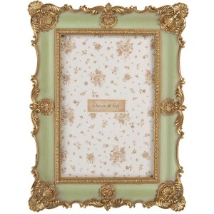 Clayre & Eef Ramka na zdjęcia 15x21 cm Zielono-Złota