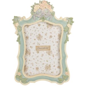Clayre & Eef 2F1362M Ramka na zdjęcia 19x26 cm Zielono-Beżowa 13x18 cm