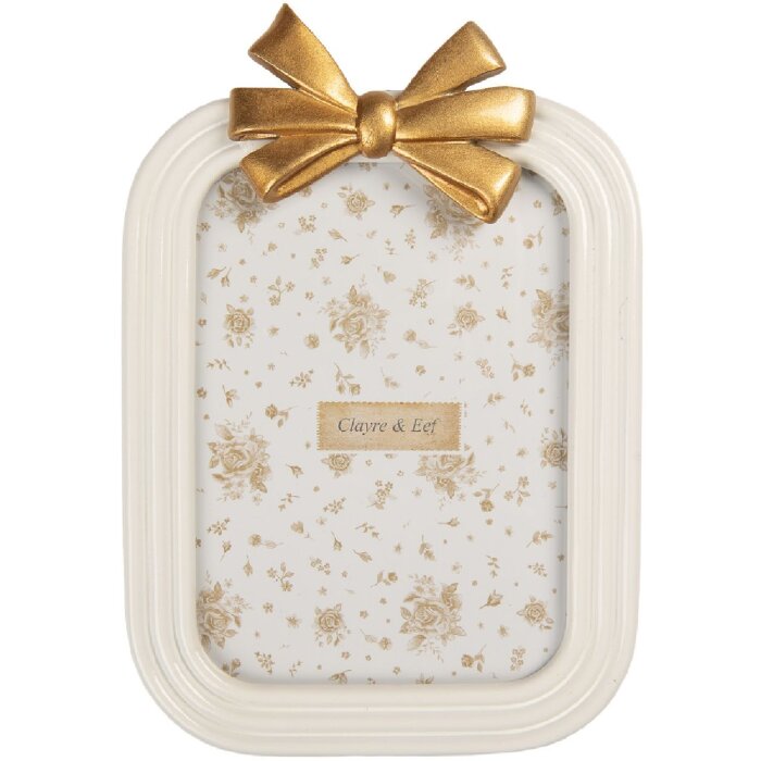 Clayre & Eef 2F1377 Ramka na zdjęcia 13x18 cm Biało-Złota