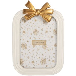 Clayre & Eef 2F1377 Ramka na zdjęcia 13x18 cm Biało-Złota