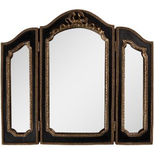 Clayre & Eef Lustro 38x2x34 cm Czarno-Złote