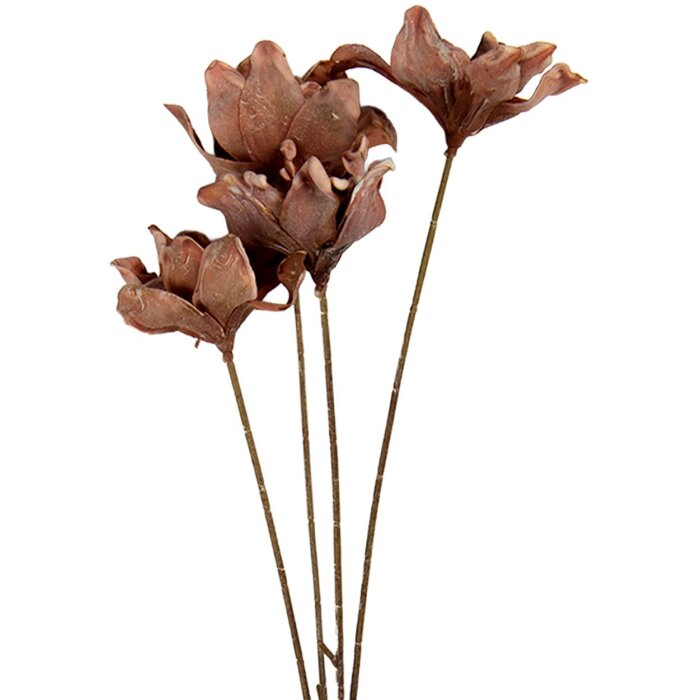 Clayre & Eef Gałązka z kwiatami 8x5x60 cm brązowo-zielona