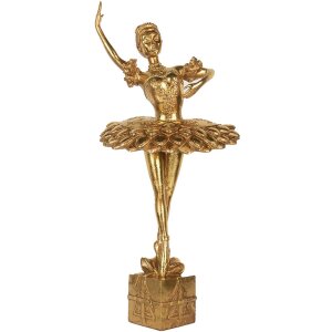 Clayre & Eef Balerina 20x17x45 cm Złota Figurka