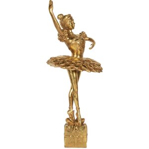 Clayre & Eef Balerina 20x17x45 cm Złota Figurka