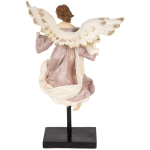 Clayre & Eef Anioł Dekoracyjny 23x21x42 cm Beżowo-Biały