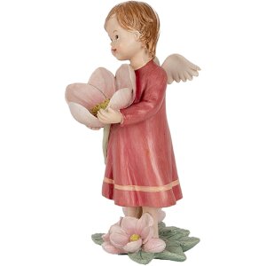 Clayre & Eef Anioł 7x6x12 cm Różowo-Beżowy
