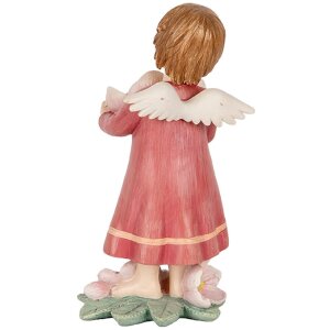 Clayre & Eef Anioł 7x6x12 cm Różowo-Beżowy