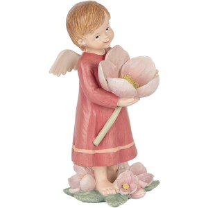 Clayre & Eef Anioł 7x6x12 cm Różowo-Beżowy