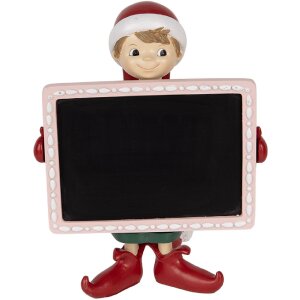 Clayre & Eef Elf z Tablicą 18x15x23 cm Rot Schwarz
