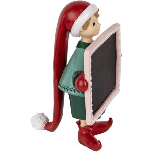 Clayre & Eef Elf z Tablicą 18x15x23 cm Rot Schwarz