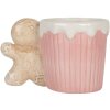 Clayre & Eef Kubek Ceramiczny 350 ml Różowo-Brązowy