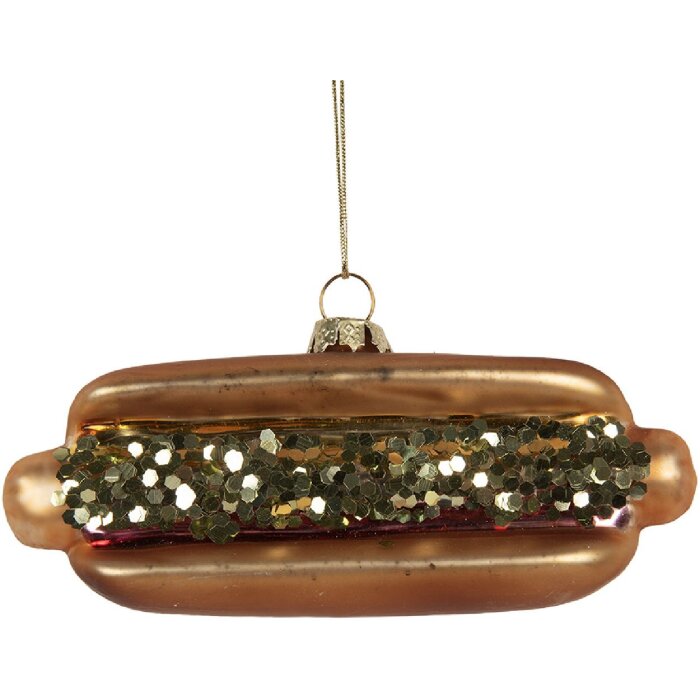 Clayre & Eef 6GL5240 Zawieszka Świąteczna 13x4x6 cm Brązowo-Czerwona