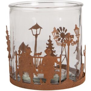 Clayre & Eef Świecznik Scena Bożonarodzeniowa Ø 15x15 cm
