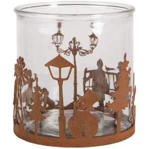 Clayre & Eef Świecznik Scena Bożonarodzeniowa Ø 15x15 cm
