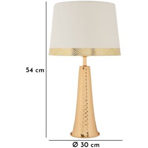 Mauro Ferretti Lampa Stołowa Tower Złoto-Biała Ø 30x54 cm E27