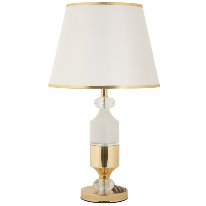 Mauro Ferretti Gipsy - Lampa Stołowa Złoto-Biała 30x52 cm E27