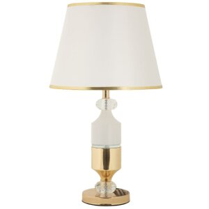 Mauro Ferretti Gipsy - Lampa Stołowa Złoto-Biała 30x52 cm E27