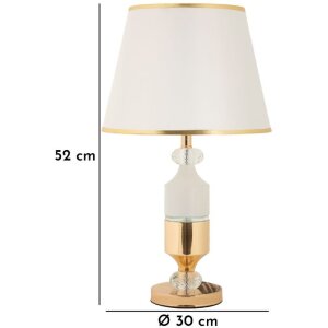 Mauro Ferretti Gipsy - Lampa Stołowa Złoto-Biała 30x52 cm E27