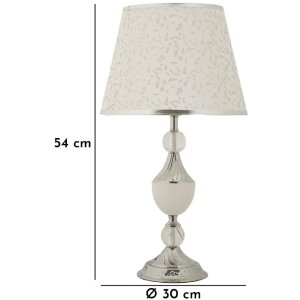 Mauro Ferretti Kody lampa stołowa srebrno-biała Ø 30x54 cm E27