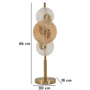 Mauro Ferretti Lampa Stołowa Osaka Szkło Żelazo 20x18x66 cm
