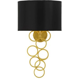 Mauro Ferretti Lampa Ścienna Rich złoto-czarna 30x20x50 cm E27