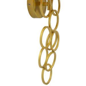 Mauro Ferretti Lampa Ścienna Rich złoto-czarna 30x20x50 cm E27