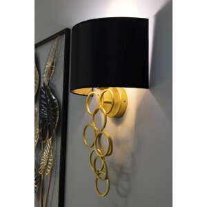 Mauro Ferretti Lampa Ścienna Rich złoto-czarna 30x20x50 cm E27