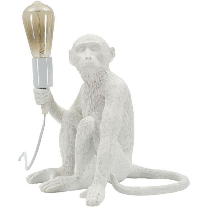 Mauro Ferretti Lampa Stołowa Małpa Siedząca Biała 33x33x32 cm