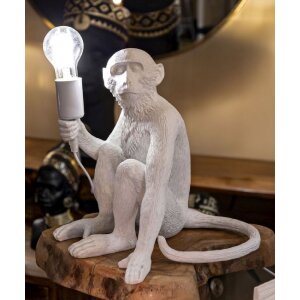 Mauro Ferretti Lampa Stołowa Małpa Siedząca Biała 33x33x32 cm