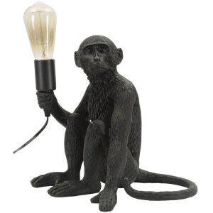 Mauro Ferretti Lampa Stołowa Małpa Siedząca Czarna...