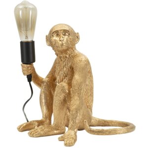 Mauro Ferretti Lampa Stołowa Małpa Siedząca Złota...