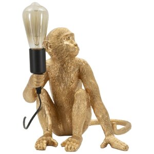 Mauro Ferretti Lampa Stołowa Małpa Siedząca Złota...
